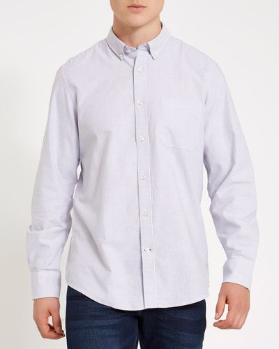 Regular Fit Long-Sleeved Oxford Stripe Shirt